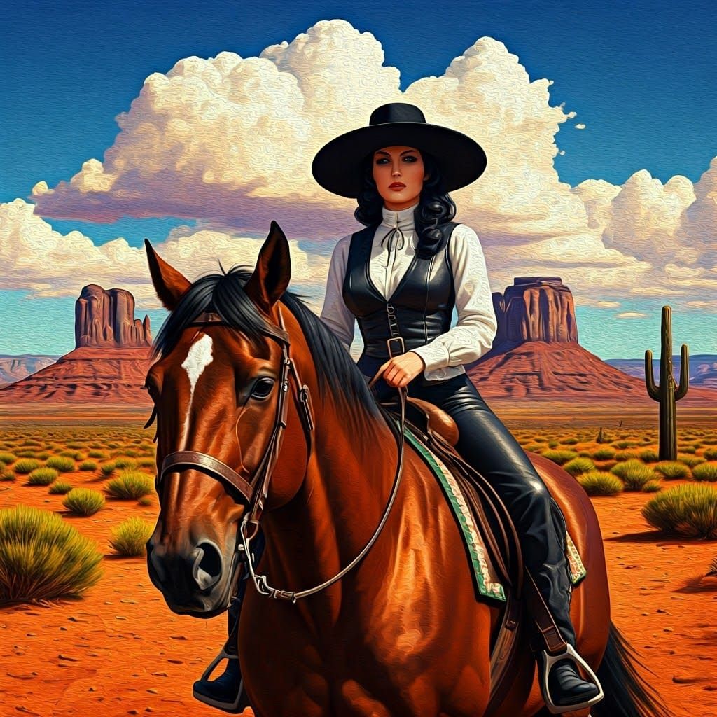 Vintage Desert Goddess on Horseback
