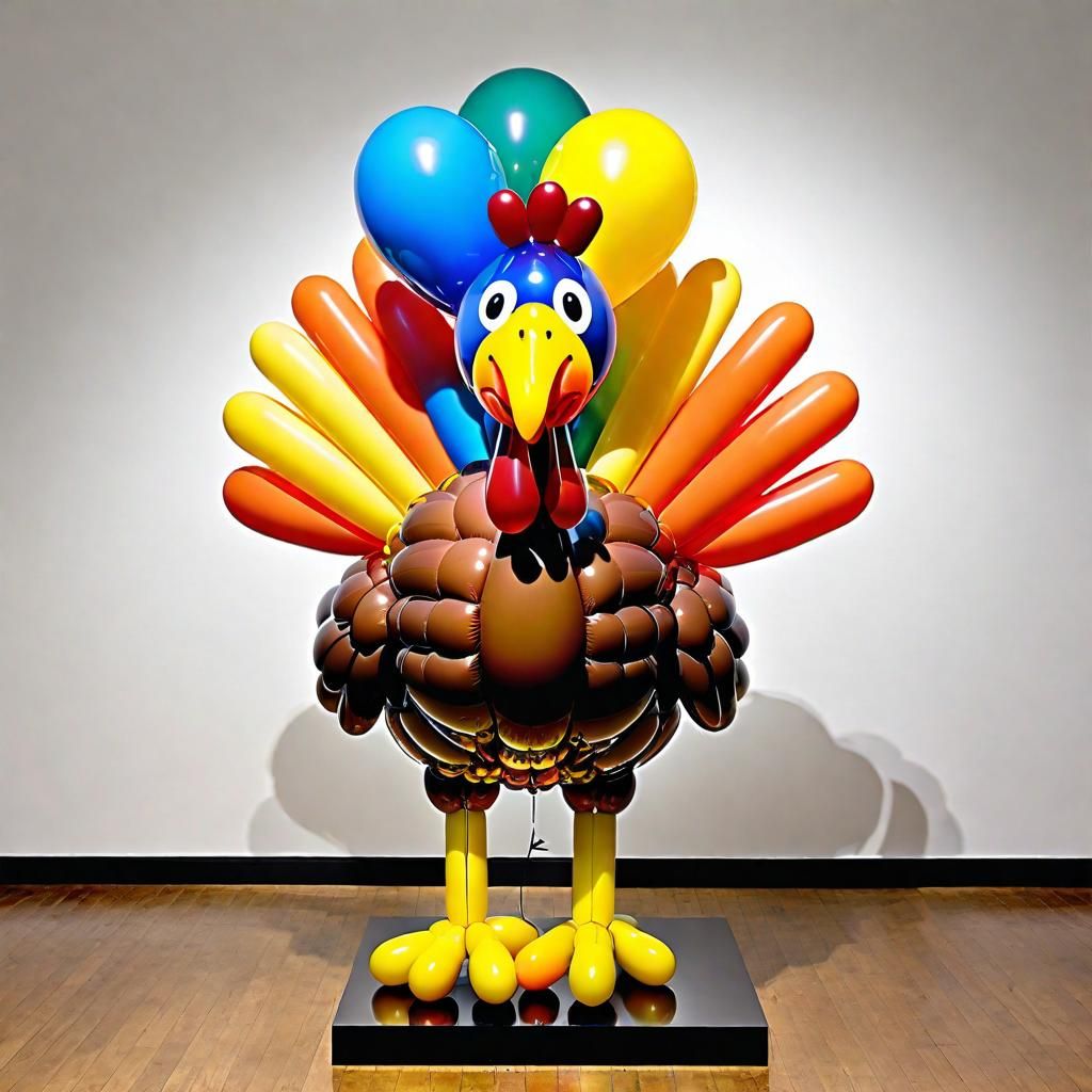 Balloon Turkey Sculpture in Jeff Koons Style