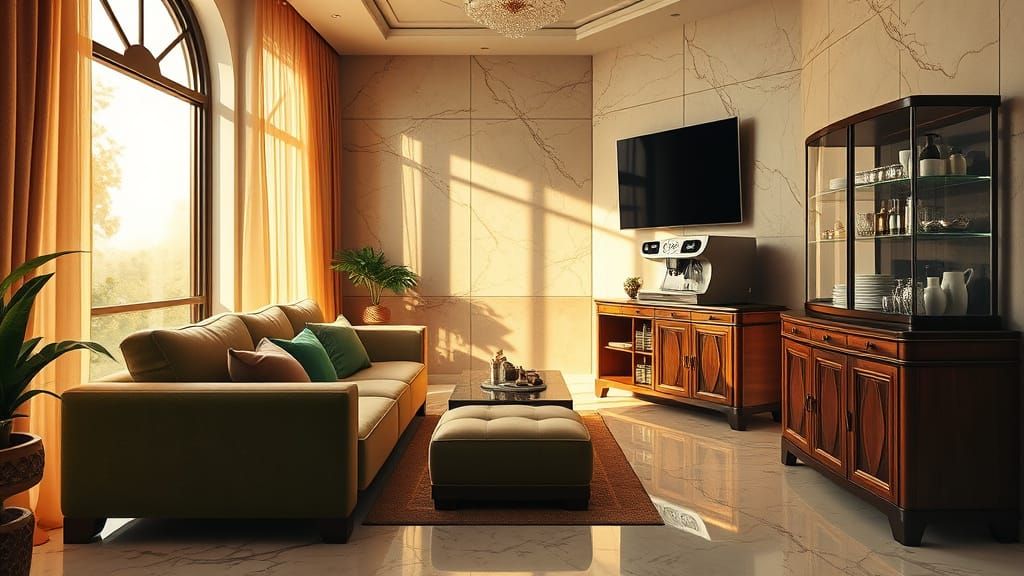 Elegant Coffee Lounge in Art Nouveau Style