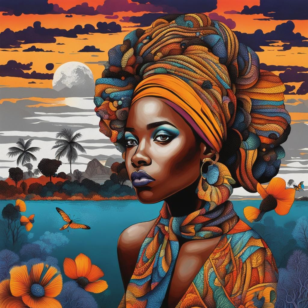 Textile Art Portrait in Butler Style