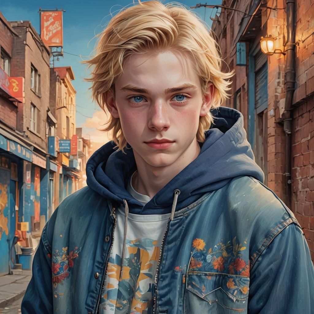 Hyper-Realistic Portrait of Blond Boy in Fantasy Style
