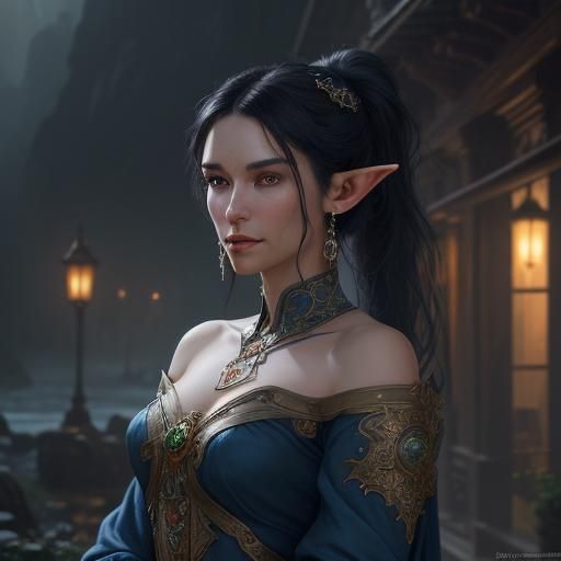 High Elf Druid Portrait in Tolkien Market
