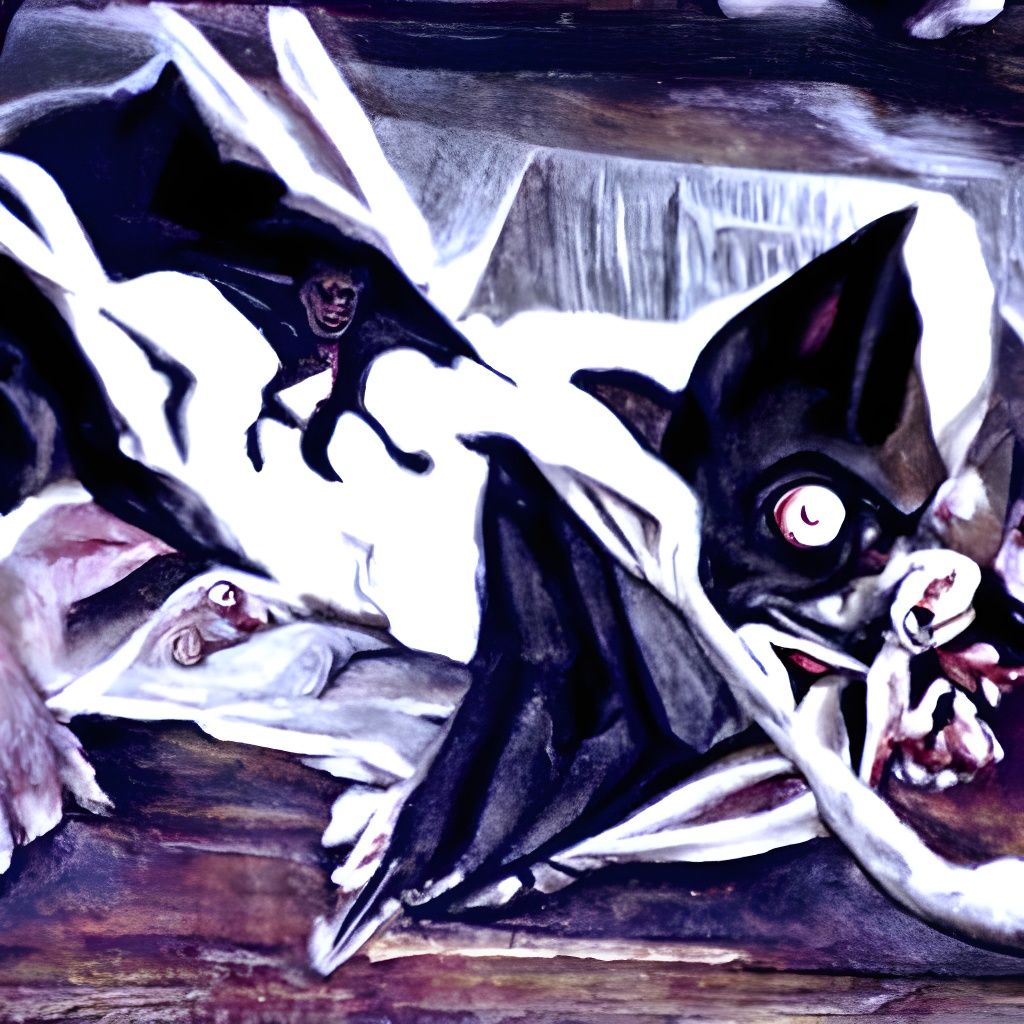 Supernatural Vampire Bat in Post-Impressionist Style