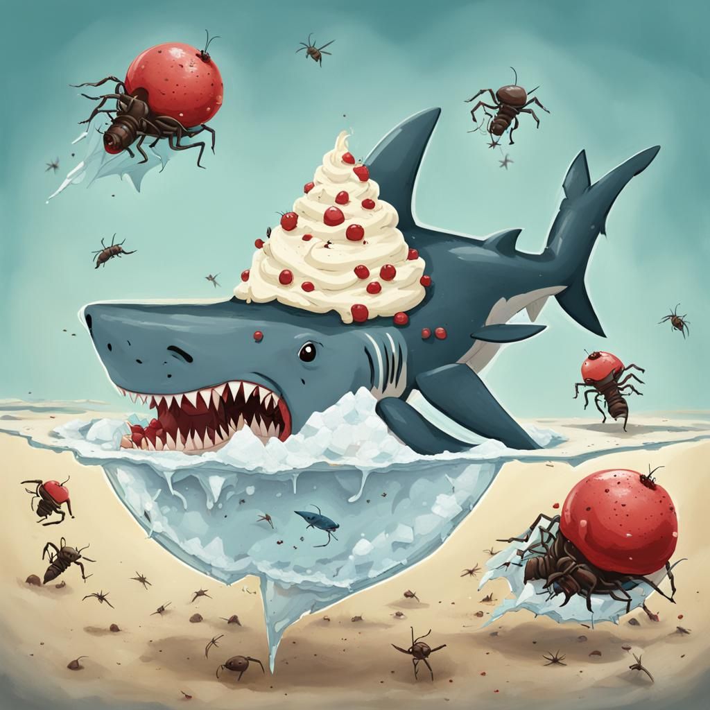 Sharks Versus Ants in Ice Cream Pit