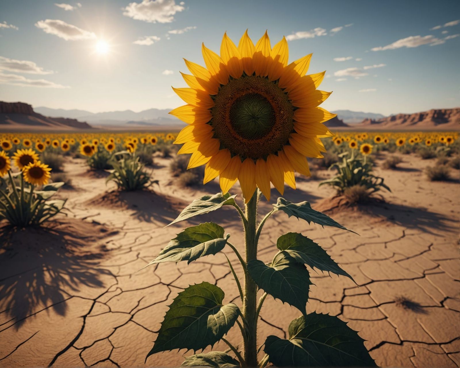 Sunflower in Desert: Fantasy Concept Art