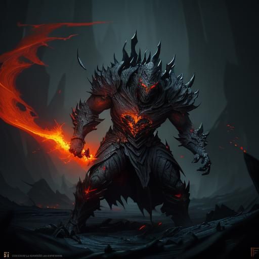 Translucent Coal Creature in Dark Fantasy Art