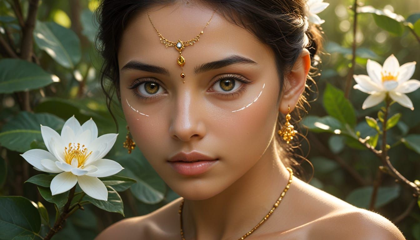 Divine Feminine Seated on Lotus in Pastel Hues