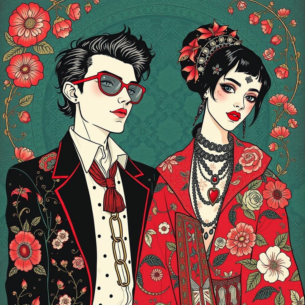 Haberdasherypunk Art Inspired by Klimt and Amano