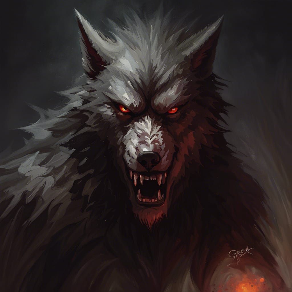 Sinister Werewolf by Greg Rutkowski