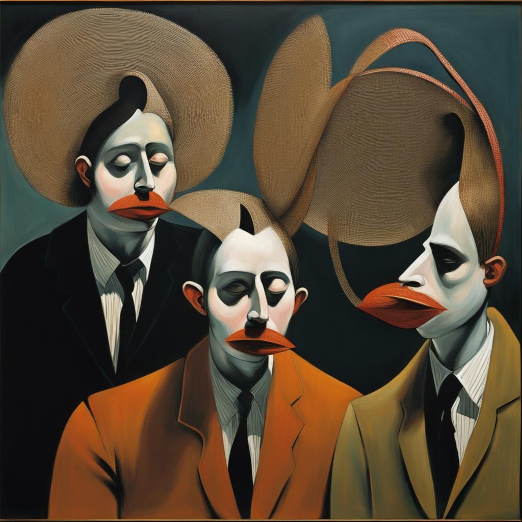 Hollow Figures in Francis Bacon Style