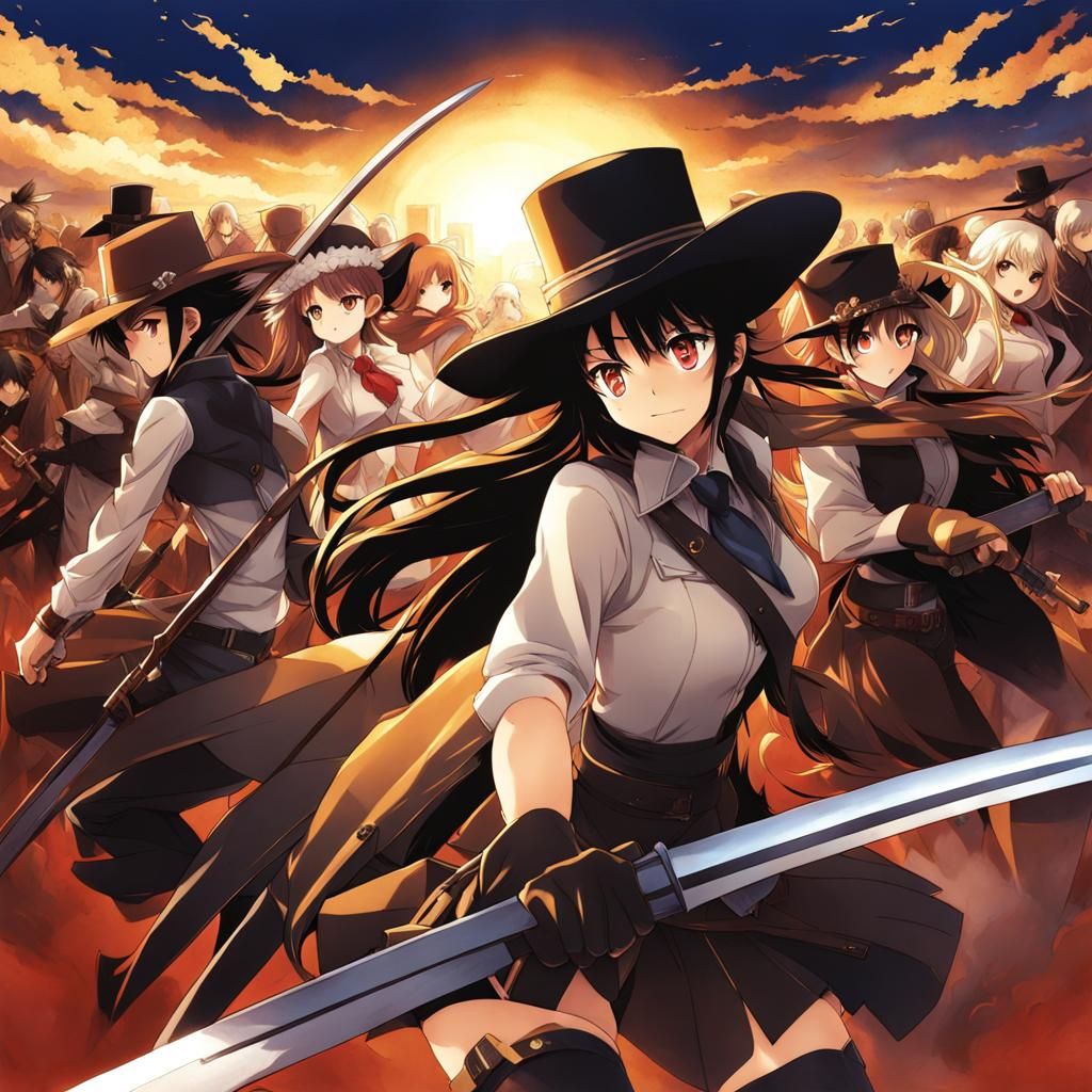 Anime Stampede in Japanese Manga Style