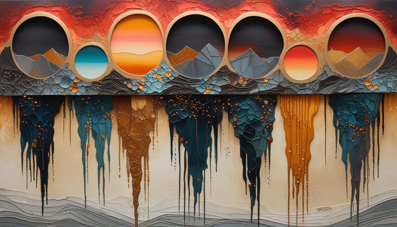 Dreamlike Tiger Sunset in Vibrant Textured Art