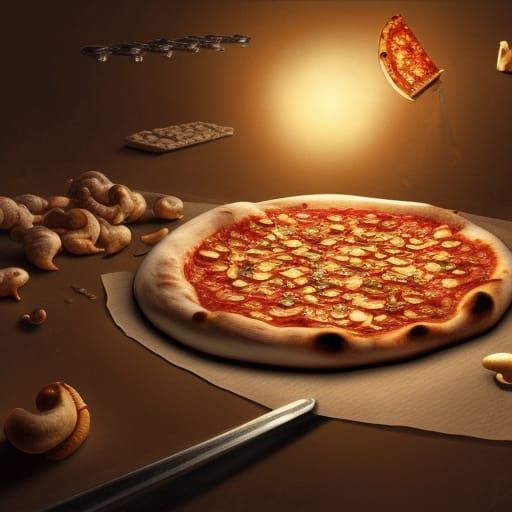 Hyperdetailed Pizza Topping Concept Art