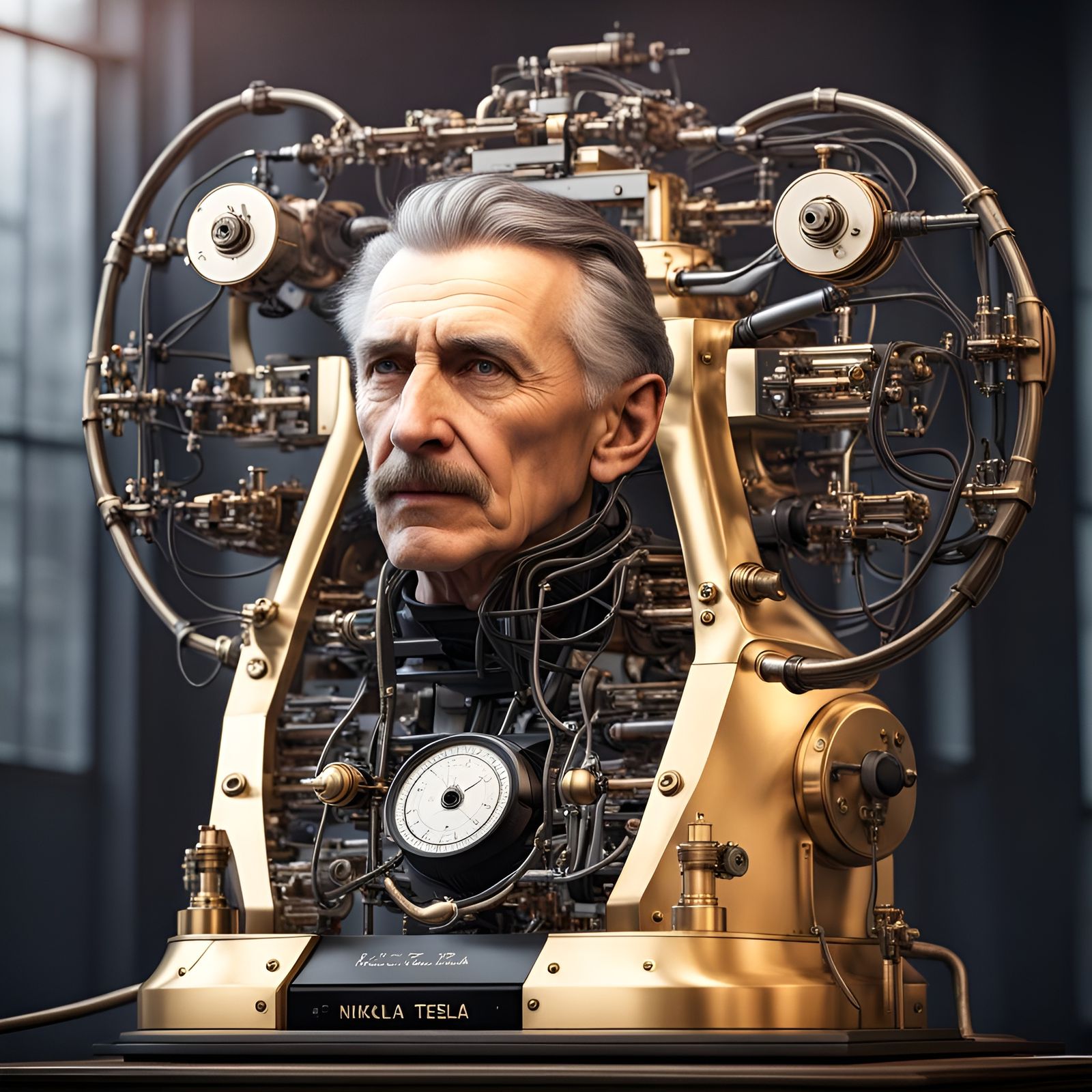 Nikola Tesla's Invention: Complex Electrical Device in Hyper...