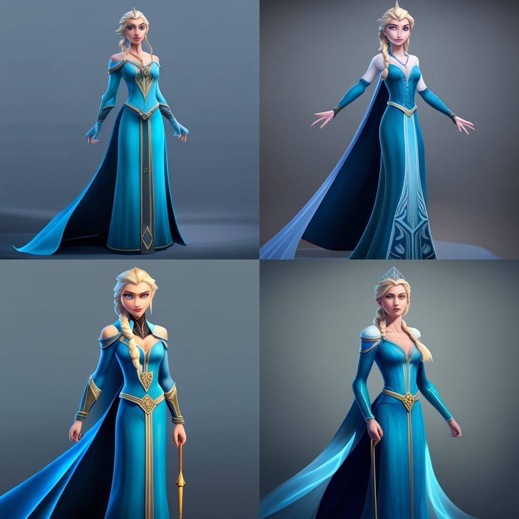 Epic Mage Girl: Beautiful Elsa in Unreal Engine Render