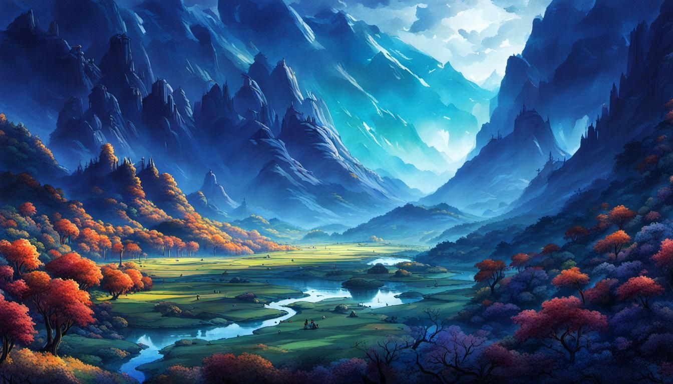 Dreamlike Valley Landscape