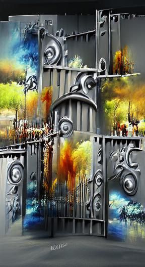 Detailed Abstract Matte Painting of Great Gates