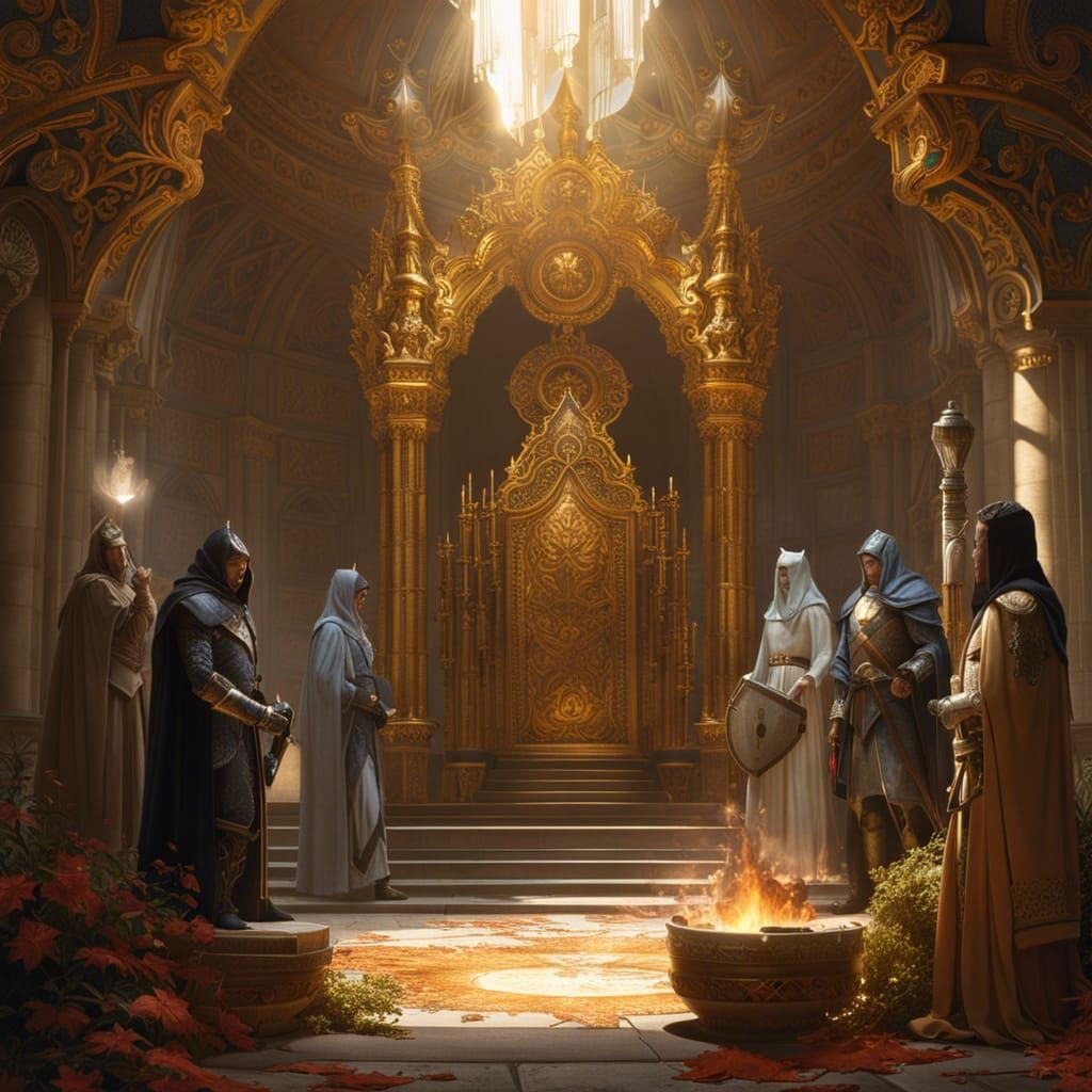 King Arthur and the Knights: Detailed Digital Painting