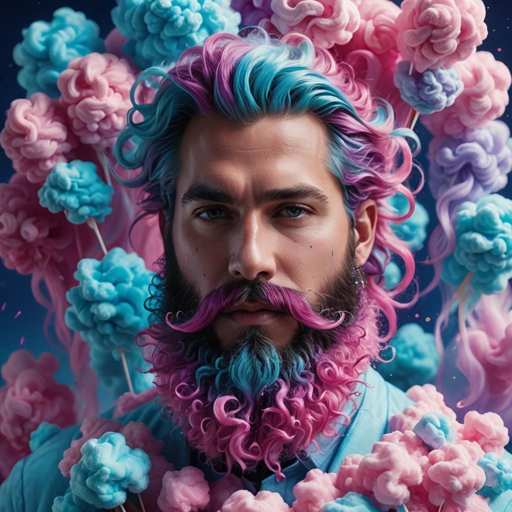 Cotton candy beard.