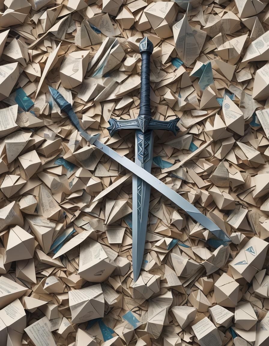 Origami Sword Unveiled: Digital Papercraft Art
