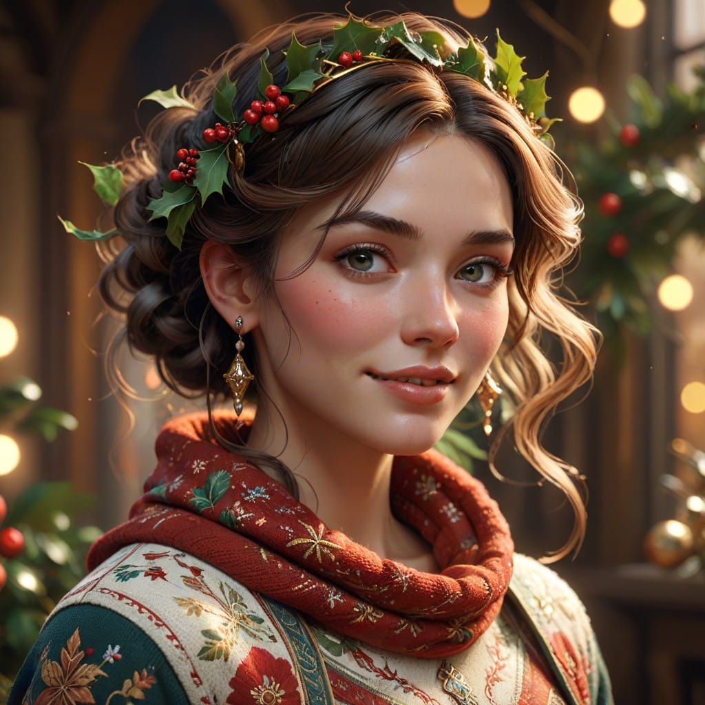 Radiant Homemaker Spreads Christmas Joy in Festive Style