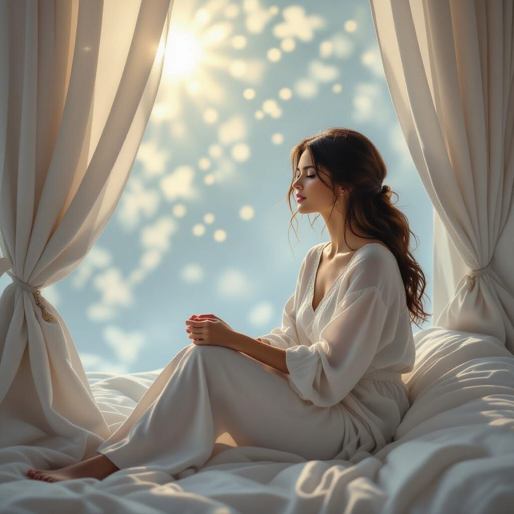 Ethereal Woman Connected to Spiritual Plane