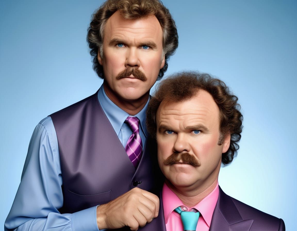 Vibrant 80s Duo in Matching Suits