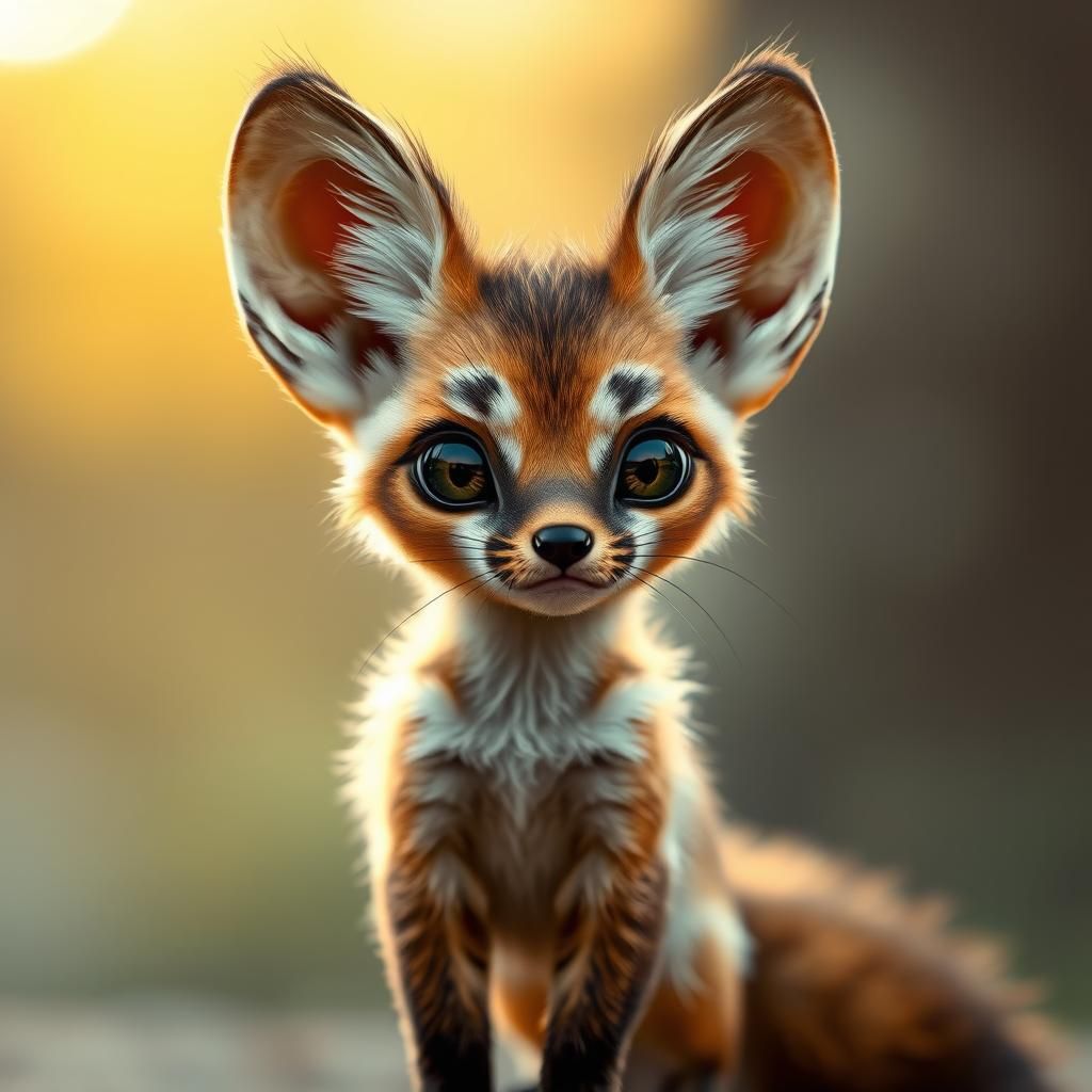 Hyper-Realistic Hybrid Animal Portrait with Large Ears