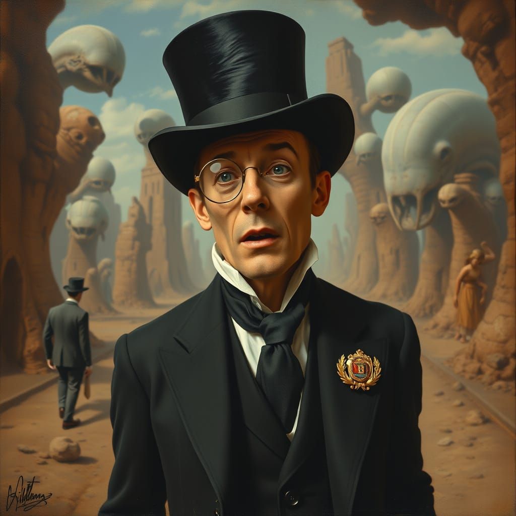 Victorian Gentleman's Alien Encounter: Expressive Digital Ar...