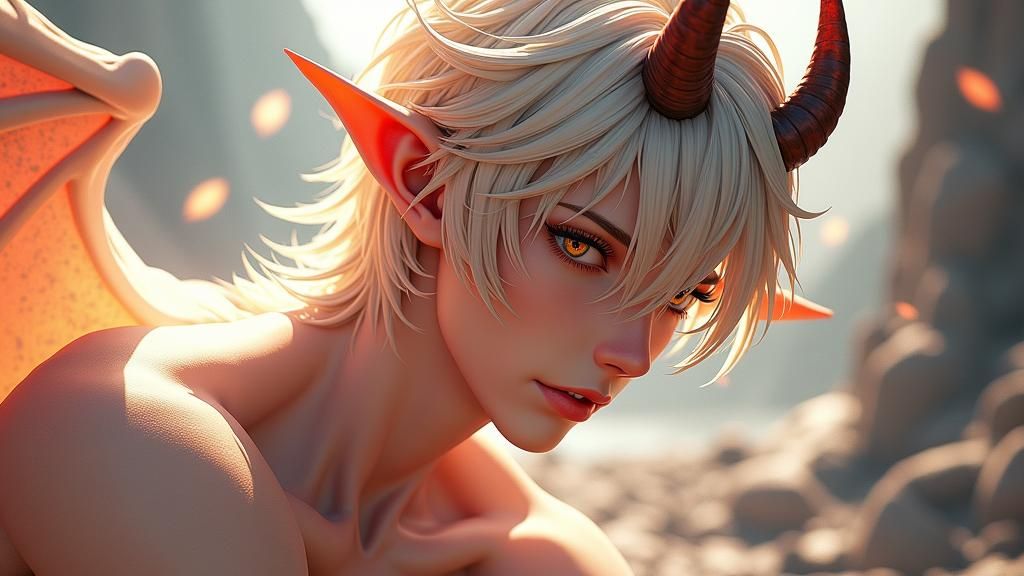 Warmth Seeking Devil in Detailed 3D Anime Art