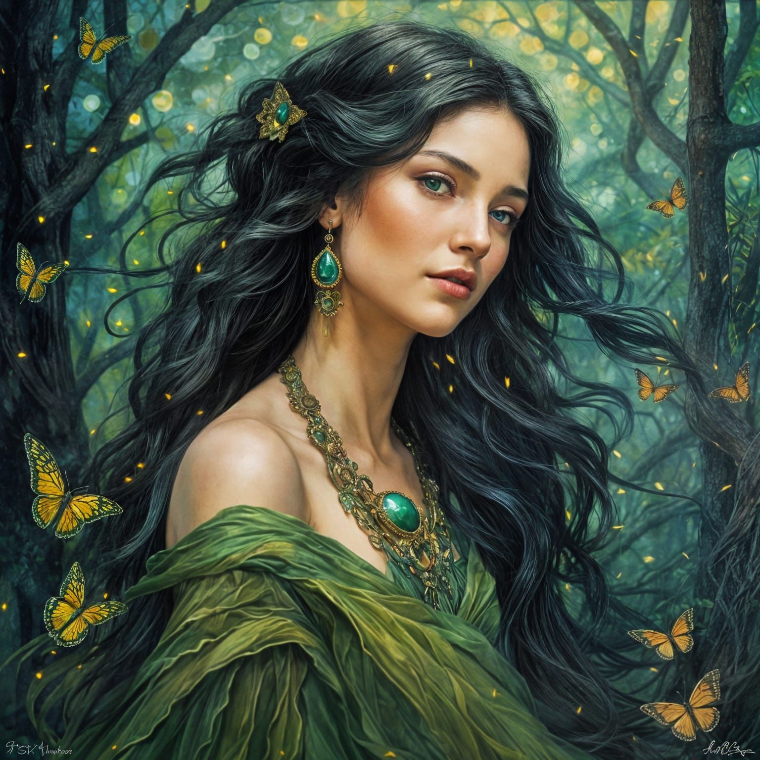 Ethereal Fairy Portrait in Neo-Impressionist Style