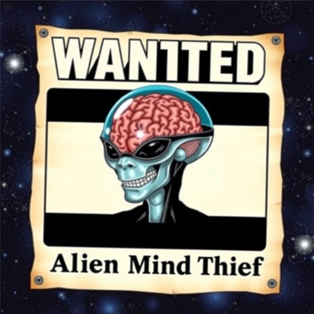 Wanted: Alien Mind Thief - Intergalactic Poster
