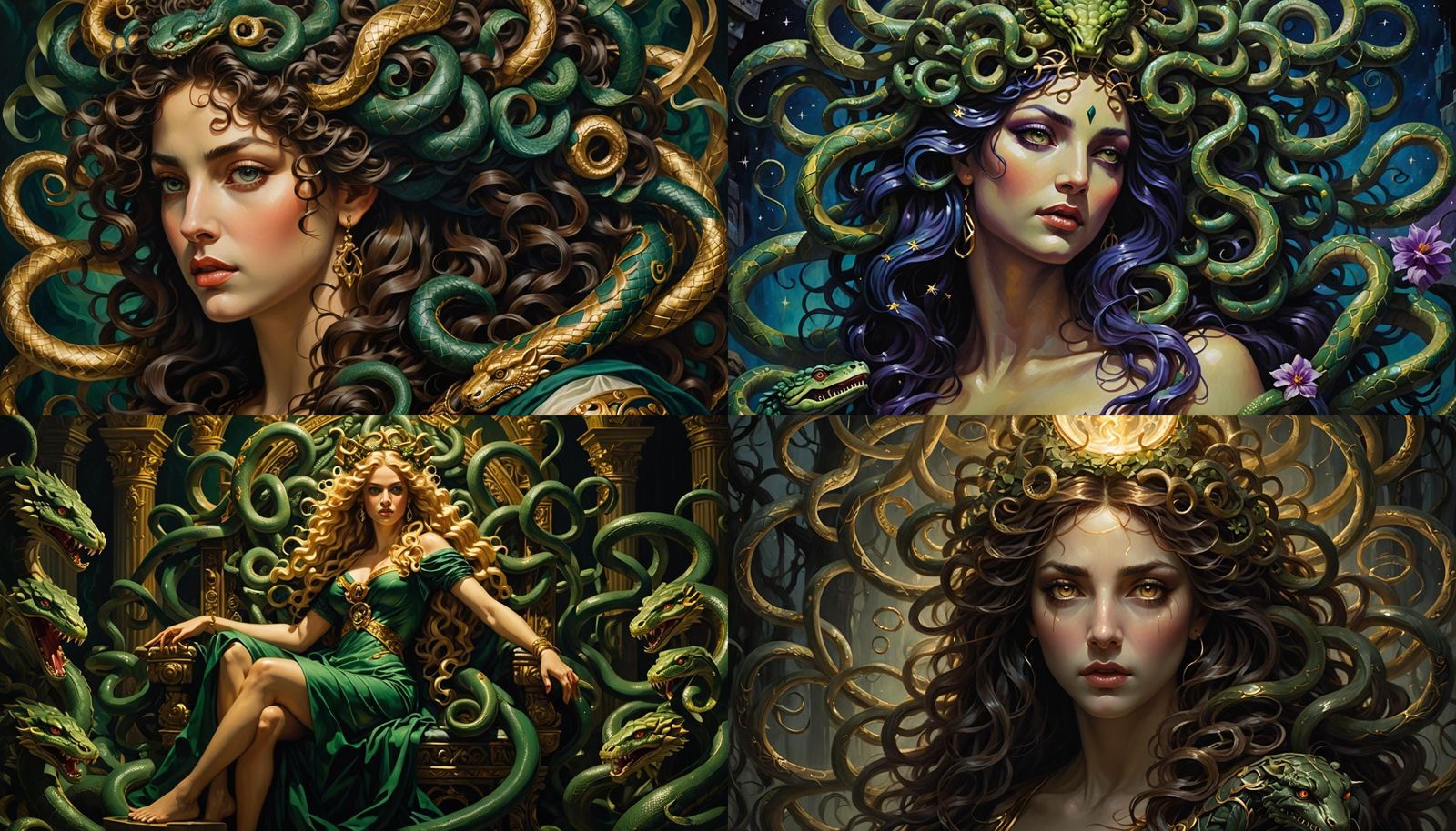 Medusa: Enchantress in Oil Painting Style