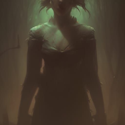 Haunted King in Dark Forest: Digital Art