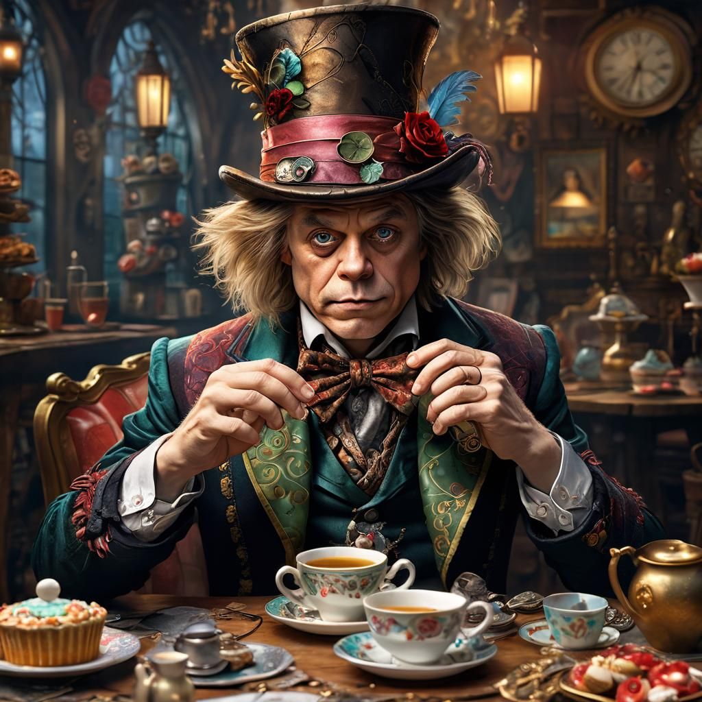 Mad Hatter's Tea Party: A Digital Portrait