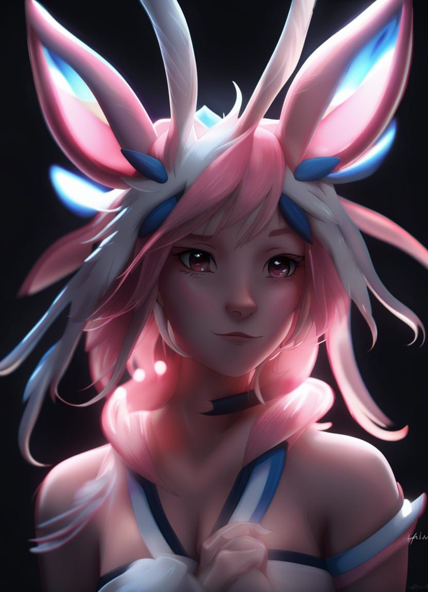 Ultra-Realistic Anime Sylveon Pokemon in Human Form