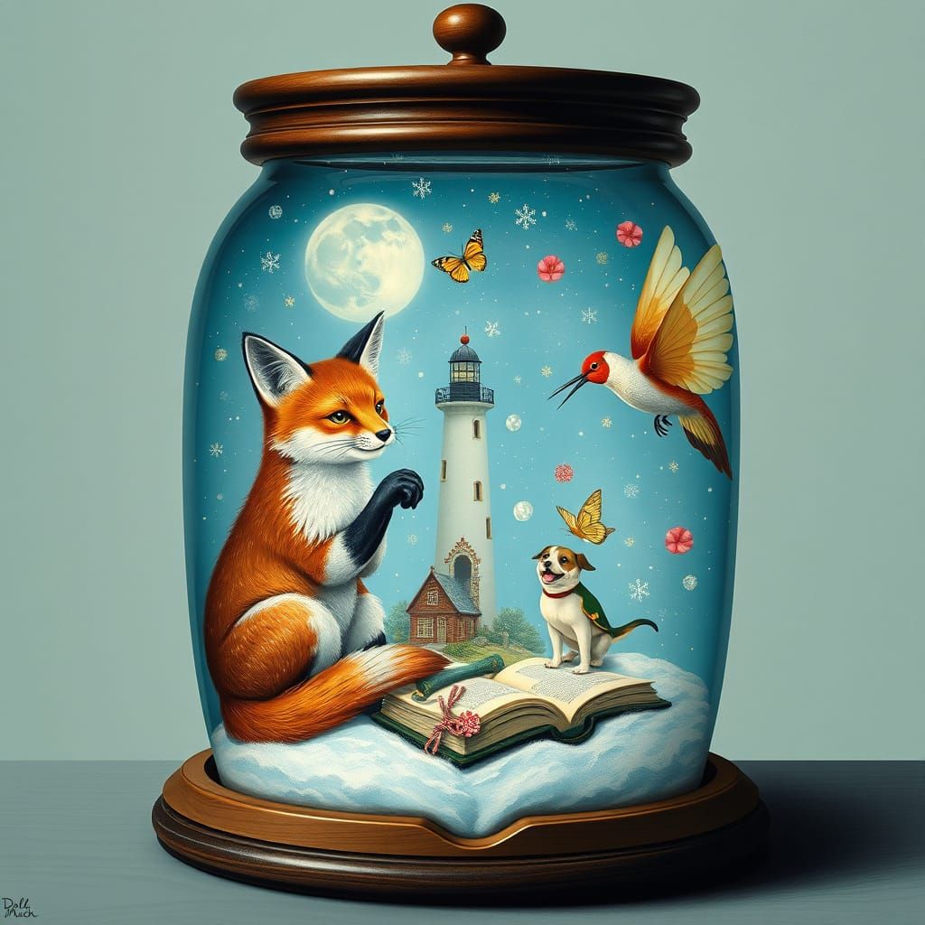 Whimsical Double Exposure Art in a Surrealistic Style