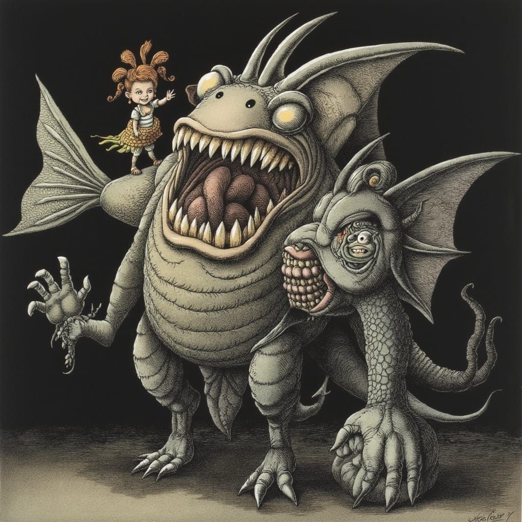 Zombie Angler Fish in Hans Arnold Style