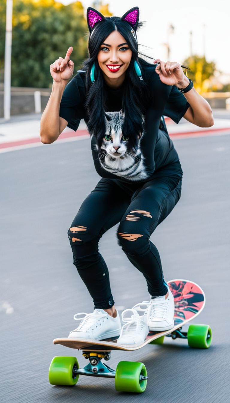 Cat ears skateboard