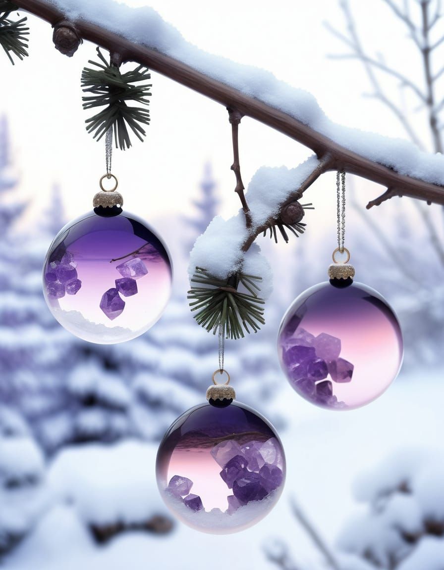 Rare Crystals Adorn Snowy Winter Landscape