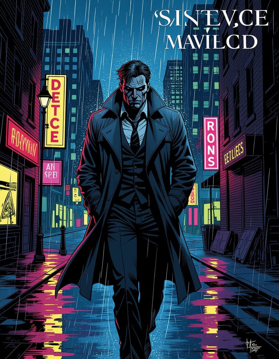 Gritty Detective Noir Comic Cover Art