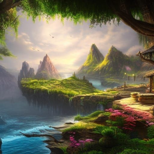 Alien Paradise: Cliffside Village in Oriental Style