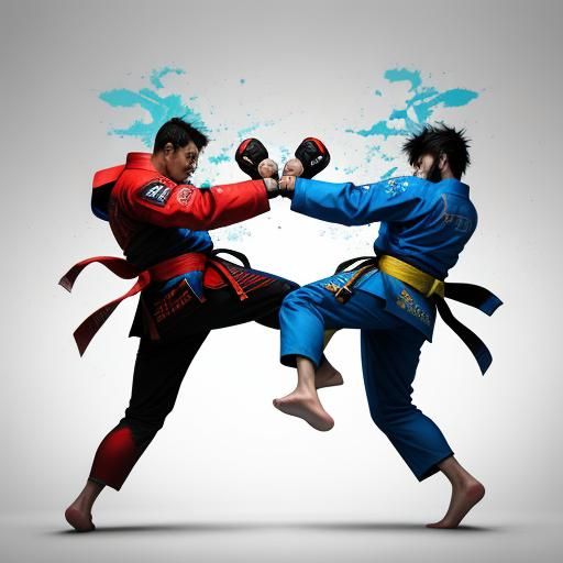 Dynamic Taekwondo Double Side Kick Concept Art