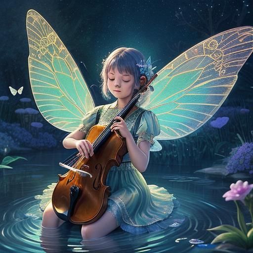 a magical fairy with iridescent wings
