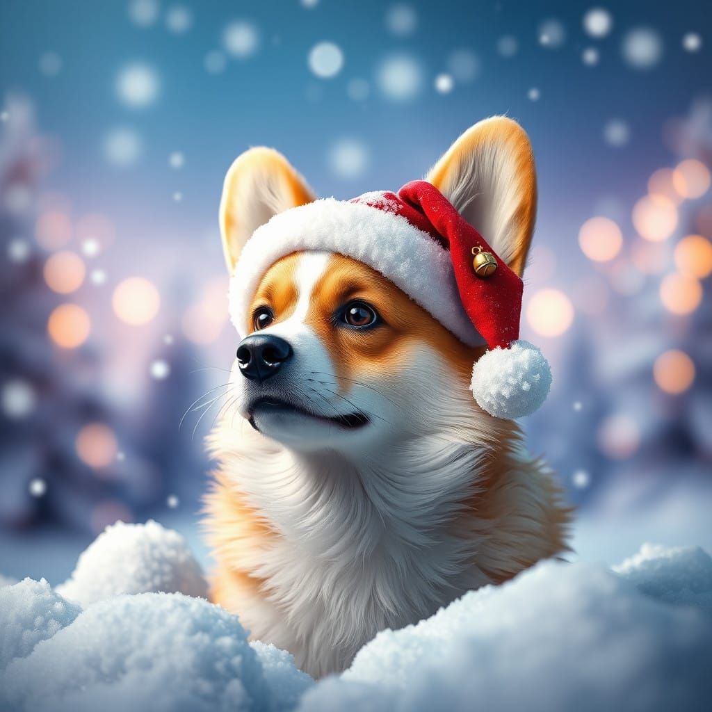 Majestic Corgi in Winter Wonderland