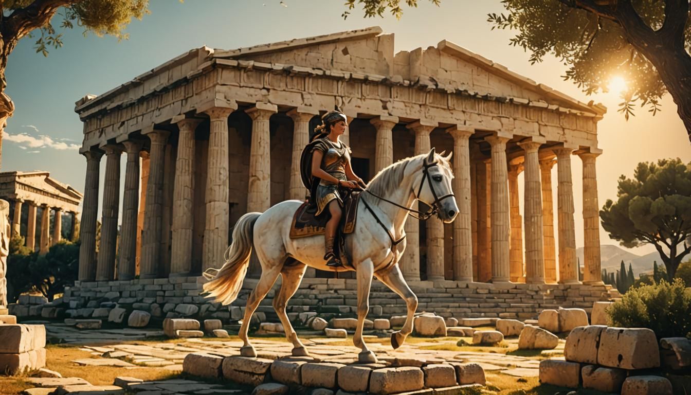 Kassandra on Pale Horse in Ancient Greece