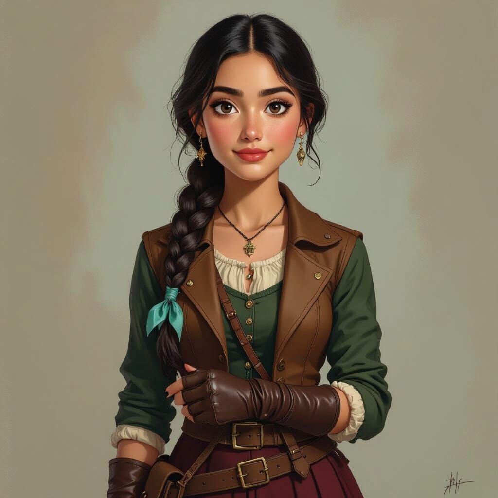 Vibrant Portrait of a Young Woman in Expressive Style