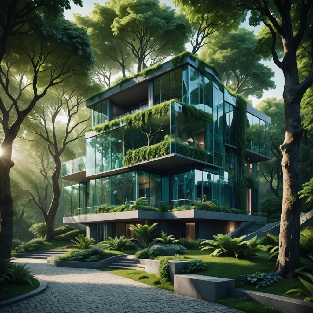 Luxury Modern Villa in Prague: Matte Painting