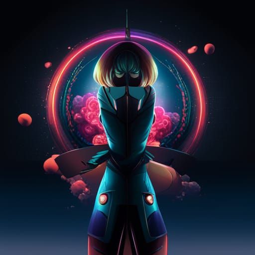 Golden Anime Sci-Fi Pop Art in 8K