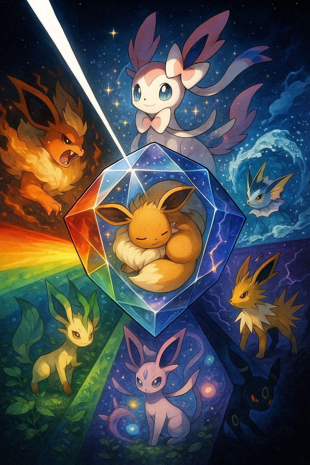 Prism of Eevee: Anime-Style Pokemon Reflections